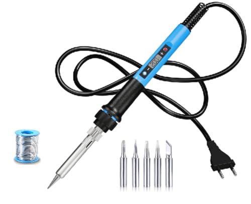 Image of LCD Digital Display Soldering Iron with 5 Additional Bits (LCD Display Iron with 5 Tips Solder wire)