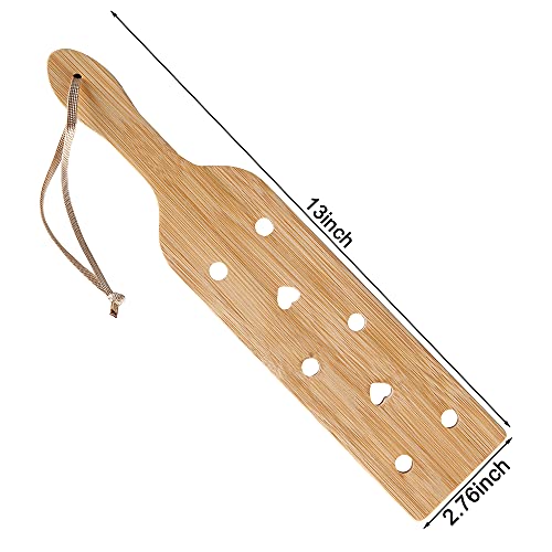 DOMG Bamboo Wood Paddle Lightweight Wooden Paddle with Airflow Holes, 13.3 Inch - Thumbnail 4