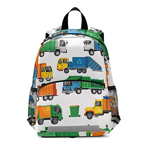 Garbage Truck Preschool Backpacks,Kid's Casual Travel Bookbag with Leash,Cute Toddler Backpacks for Boys and Girls