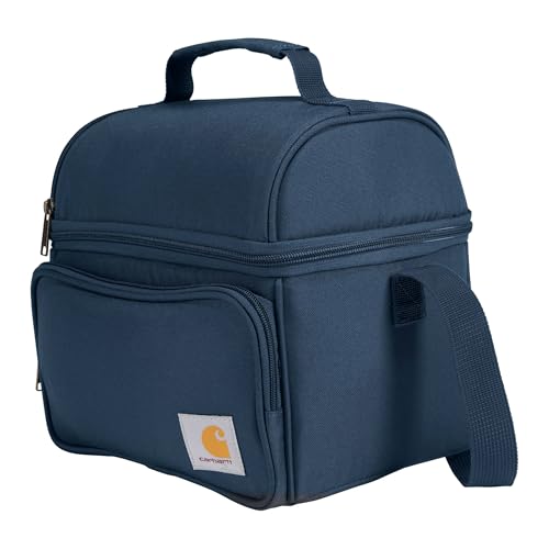 Image of Carhartt Insulated 12 Can Two Compartment Lunch Cooler, Durable Fully-Insulated Lunch Box, Navy