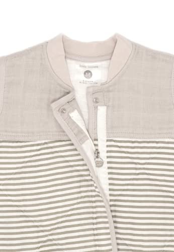 Image of Grey Stripe Quilted Cotton Muslin Sleep Bag