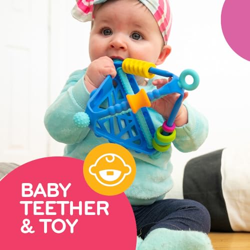 Mobi Wigloo Activity Montessori Sensory Toys, Sensory Development & Teething Toy for Babies 6-12 Months & Up, BPA Free Silicone Teether - Image 6
