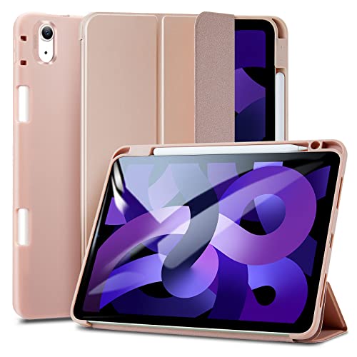 Image of ESR for iPad Air 5th Generation Cover (2022), iPad Air 4th Generation Cover (2020), iPad Air 5 /4 Case, with Pencil Holder, Soft Flexible Case, Rebound Series Case, Rose Gold