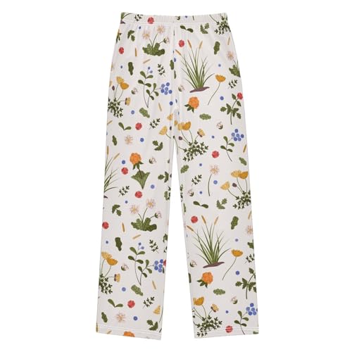 Boys' Pants Blueberry Sedge Cloudberry Plant Long Bottoms Jogger Pants Elastic Waist Trousers with Pockets S-XL