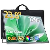 モバイルモニター23.8インチ 収納ケース付き QLED モバイルディスプレイ 大型 120HZ 保護ケース付き Vimonic 持ち運びモニター 自立 ポータブルモニター 1080P サブモニター 標準型VESA対応 サブディスプレイ 非光沢 image