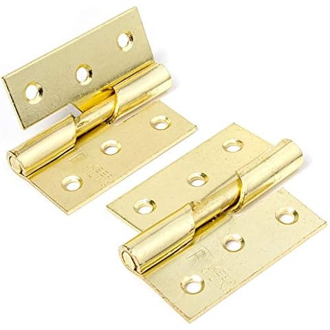 White Hinge Pair of Brass Rising Butt Hinges Cover