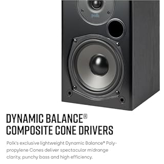 Polk Audio T15 Home Theater and Stereo Bookshelf Speakers – Deep Bass Response, Dolby and DTS Surround, Wall-Mountable, Pair, Black