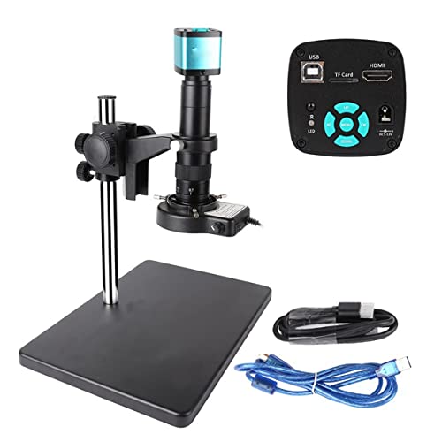 顕微鏡キット 18.0x HD産業用デジタルビデオ顕微鏡セット1080P 48MP / 38MP / 13M HDMI金属製 顕微鏡レンズアダプター(Mid Base 48MP HDMI)