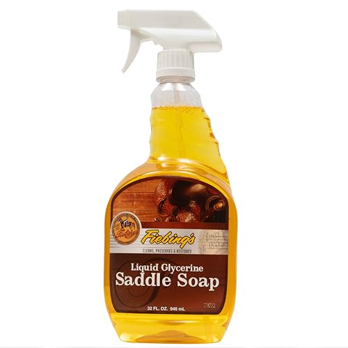 Fiebing's Liquid Glycerine Saddle Soap for Leather (32 oz) - Smooth Leather Cleaner & Conditioner to Soften, Protect & Restore Leathercraft - for Car Seat, Couch, Shoe, Purse, Boot, Bag, & Saddles
