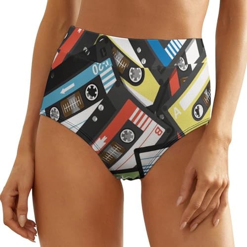 Tqmspg Calzoncillos de cintura alta para mujer, bragas estampadas, calzoncillos multicolor, multicolor, L