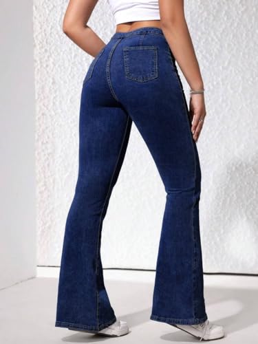 Image of Tagas High Waist Bootcut Fit Denim Jeans for Women | Stretchable Slim Fit Flared Jeans|Relaxed Fit Pant|Jeans for Womens|