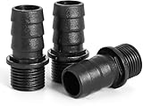 Submersible Pump Outlet Adapter 3/4' Barb Fitting 3 Pack, G1/2' BSP Male Thread Replacement Parts for Pond Pump Fountain Pump, Plastic Hose Barb Connector for Aquarium Filter Hydroponics Water Feature