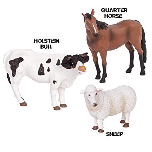 Terra Bauernhoftiere Figuren – Pferd, Schaf, Bulle – Realistische Tierfiguren Set, Kinder Bauernhof Spielzeug für… – Bild 7