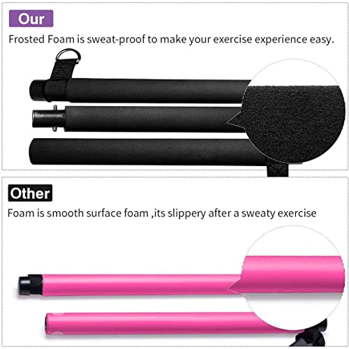 Maloow Pilates Exercise Bar Kit With Resistance Bands(40Lbs&60Lbs),Portable Pilates Equipment For Men And Women Fitness,Pilates Stick And Tubes With Foot Strap & Handles For Full Body Workout #TOP4