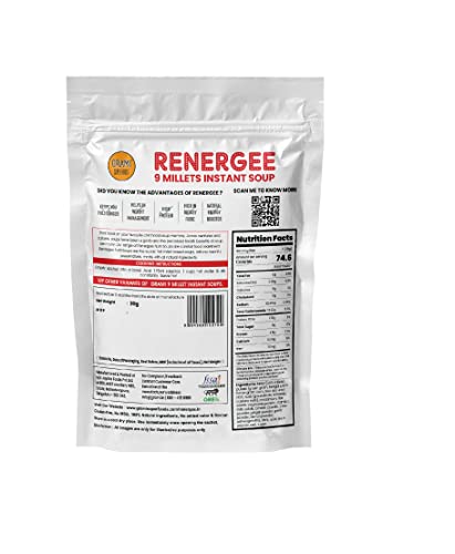 Grami Superfoods RENERGEE Millet Tomato Instant Soup Packets - Gluten-Free, No MSG, High Protein & Fiber (20g*12 pack) - Image 2 thumbnail