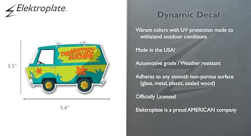Image of Elektroplate Officially Licensed Scooby-Doo Mystery Machine 3.5 inch x 5.6 inch Dynamic Decal | Premium Auto-Grade All Weather Vinyl Sticker for Car, Water Bottle, Laptop, Tablet, Cooler, Phone | Made in USA