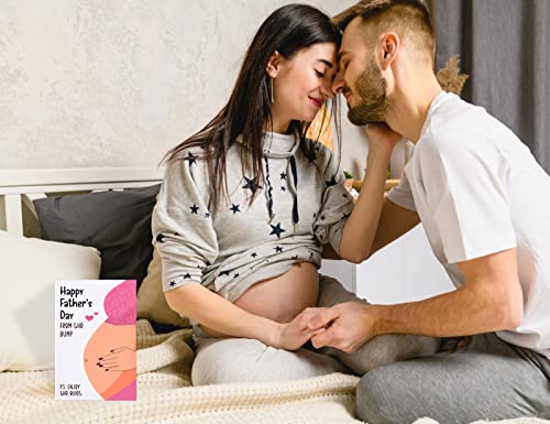 Petcee Funny First Fathers Day Cards For Dad From Baby Bump Happy 1St Fathers Day Gift Card From Baby Daughter Son For Dad To Be New Dad First Time Dad Daddy Fathers Day Greeting Card For Husband From Wife With Envelope #TOP1