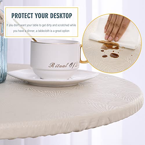 MINGPINHUIUS Elastic Edged Vinyl Round Fitted Tablecloth - Image 4