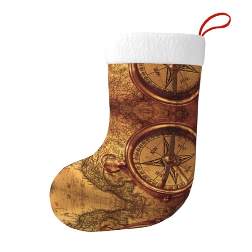 Law of the Compass Navigation - Calcetines decorativos de Navidad (diseño de doble cara), bolsa de regalo adecuada para decoración familiar de vacaciones, color negro, talla única más alta