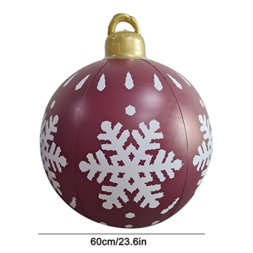 Bola inflável gigante de Natal – 60 cm para decoração de casa ao ar livre, bola de Natal inflável de
