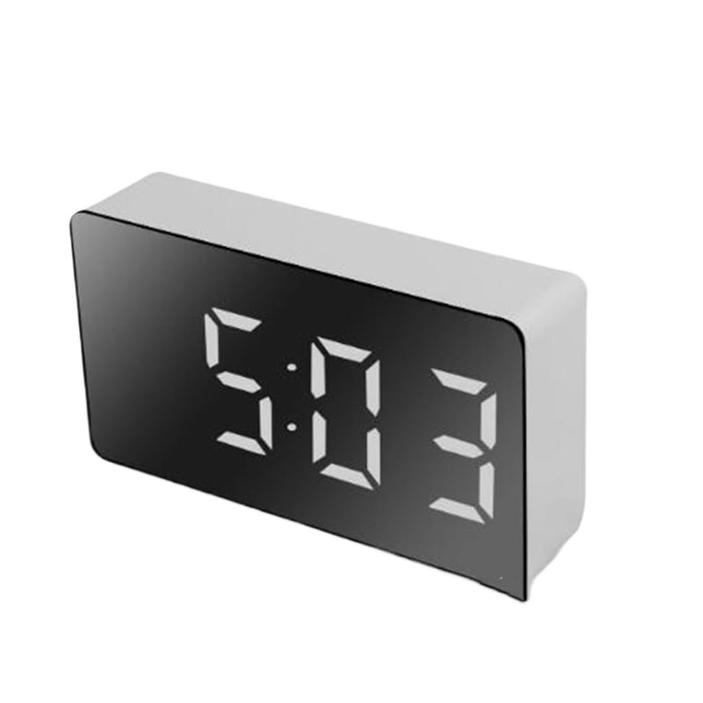 HRWLY Digital Alarm Clock Snooze LED Time Night Light 3 Alarms Display Table with(D)