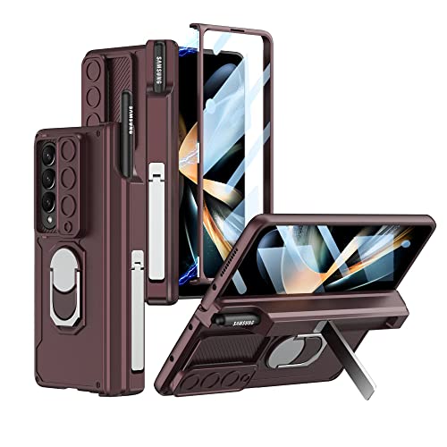 Protector para Galaxy Z Fold 4 con soporte de anillo ideal para productividad en la oficina