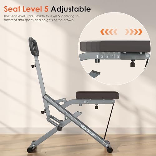 Image of SogesHome Squat Machines Rowing Machine for Home, Foldable & Full Body Exercise Workout Equipment with Adjustable Resistance Bands for Women, Row and Ride Squat Machine for Glutes and Abs, 330 LBS