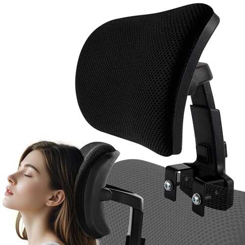 Office Chair Mesh Headrest Attachment Universal,Adjustable & Detachable Office Branch Ergonomic Chair Headrest Neck Support Attachment