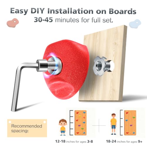 Image of 32Pcs Rock Climbing Holds for Kids, Climbing Wall Grips for Playground