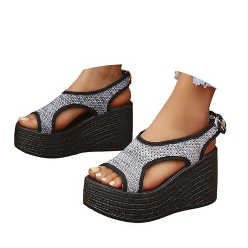 Sandales orthopédiques de sport pour femme à bout ouvert et semelle compensée confortable