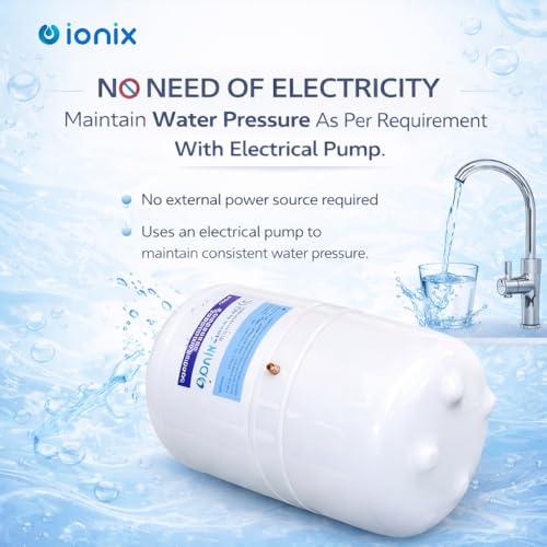 Image of IONIX Ro Stainless steel 304 Pre-Pressurized Metal pressure tank with tank valve,kangen and other ionizer compatible,6 gallons capacity, Used by Top indian brands, Ro Metal Pressure Tank