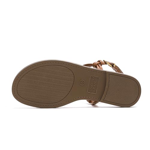 Stratuxx Kaze Women's T-Strap Flat Thong Sandals Adjustable Ankle Buckle - image 7