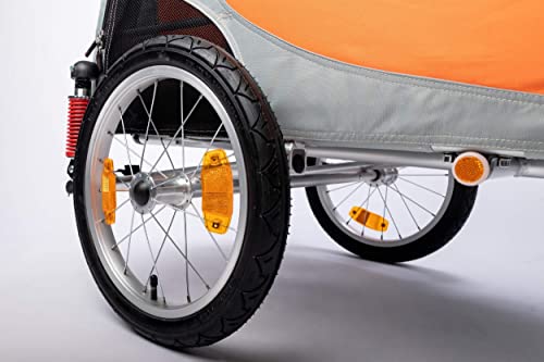 TrendPet Comfort Wagon M, Grauer Aluminiumanhänger mit Federung für Hundebesitzer, Outdoor-Enthusiasten mit mittelgroßen bis großen Hunden