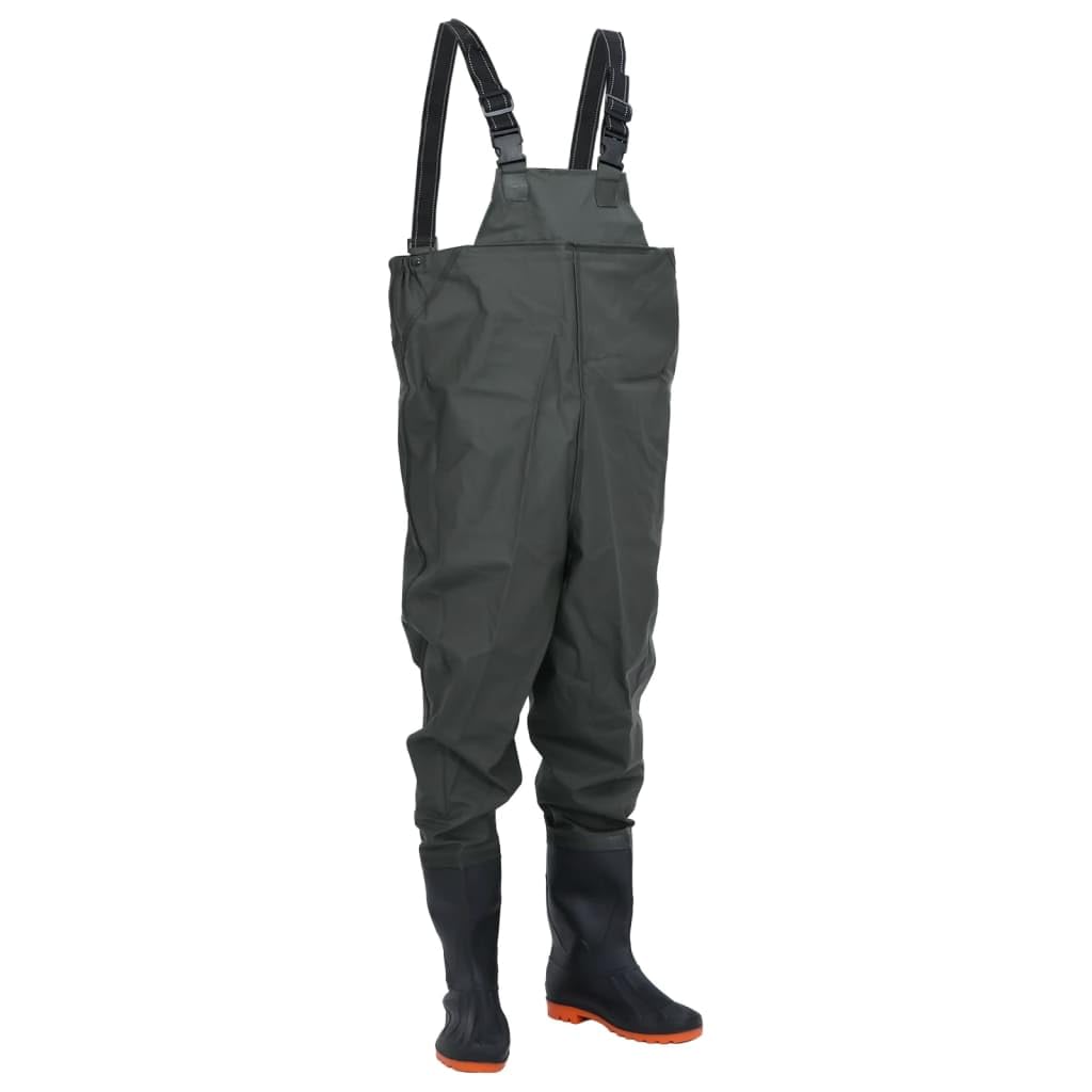 Lechnical Wader da Pesca con Pettorina e Stivali Verde Scuro Taglia 44,Impermeabili,per Stagno,per Pescatori,Cacciatori-4016978