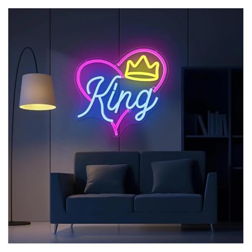 Néon alphabet LED dimmable King pour décoration murale de chambre