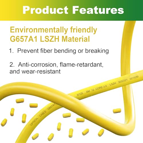 Image of 2Pcs 0.3m MPO Fiber Optic Patch Cord, Single Mode Cable Jumper Plug, Female to Female, 12 Core 6 Channel Type B, APC end face, LSZH 3.0mm G657A1, Compatible with 8 Core 4 Channel MPO
