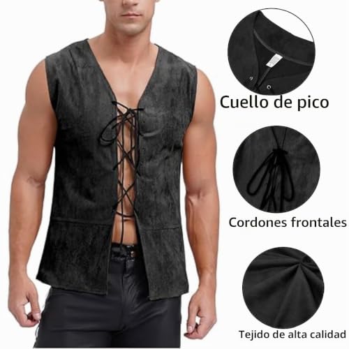 Chaleco de pirata medieval ajustable para un disfraz cómodo de Halloween 3