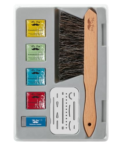 Mr. Pen Art Eraser Set - 7 Pcs, Pencil & Kneaded Erasers, Drafting Brush, Perfect
