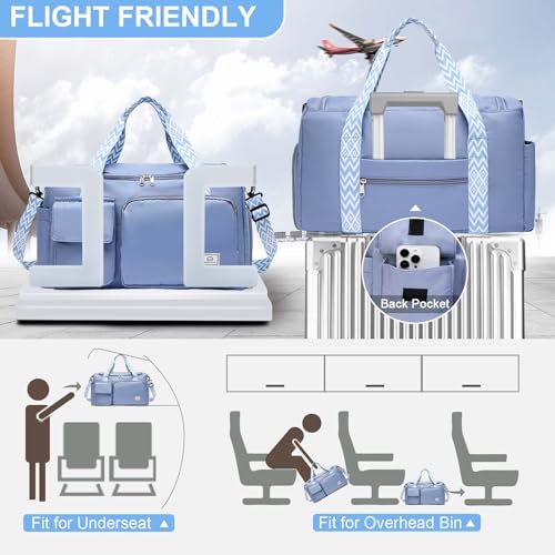Image of Small Gym Bag for Women, Travel Duffle Bag Carry On Weekender Bag with Shoe Compartment