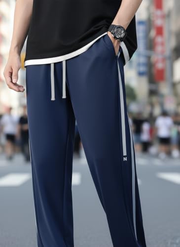 Image of Mack Jonney Men's Striped Track Pants | Side Stripe Design | Regular Fit | Casual & Athleisure Wear |Pack of 1-MMJ-110