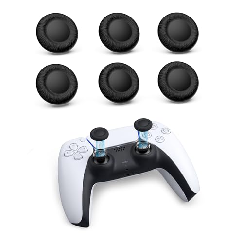 Image of Sounce Thumb Grip Caps for PS5 & PS4 Controllers (6 Pack), Anti-Slip Silicone Joystick Cover Caps for Analog Sticks, Enhanced Grip & Control (Black)