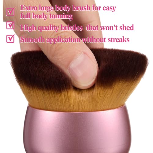 Image of 6pcs Self Tanning Mitt Applicator Kit Including Self Tanning Mitt and Brush, Body Brush, Back Applicator, Mini Facial Glove, Facial Tool, Exfoliating Glove (Rose Red)