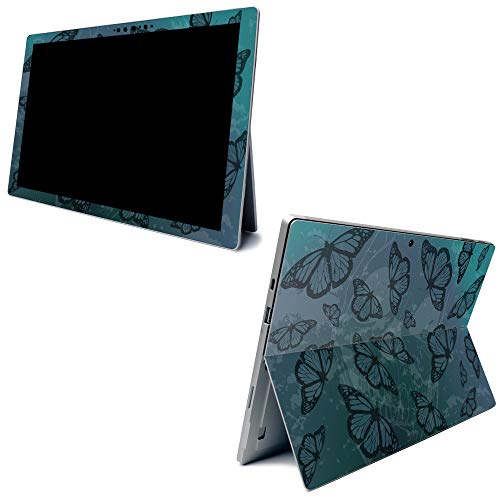 Image of MightySkins Carbon Fiber Skin for Microsoft Surface Pro 7 - Dark Butterfly | Textured Carbon Fiber Finish | Easy to Apply, Remove, and Change Styles | Made in The USA