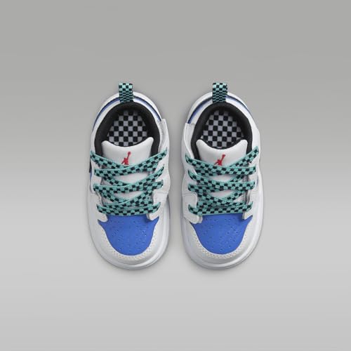 Jordan 1 Low Alt SE Baby/Toddler Shoes (FQ8710-100, White/Hyper Royal/Hyper Jade/Black) Size 44