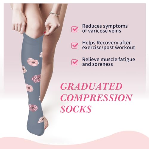 Image of Sooverki Compression Socks for Women & Men 6 Pairs is Best Supportive Knee High Stockings for Circulation, Travel, Nurses