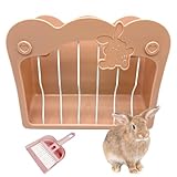 RMNHPTK Rabbit Hay Feeder, Hanging Feeding Hay Rack Large Capacity Hay Dispenser for Rabbit Guinea Pig Chinchilla Small Animals (Pink)
