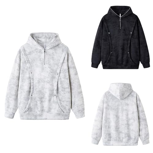 Men's Tie Dye Zip Up Hoodie Slim Fit Casual Streetwear Pullover Sweatshirt Lightweight Jacket For Teen Boys And