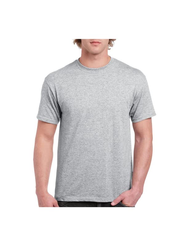 Gildan Uomo Classic T-Shirt A Maniche Corte – Pacco Da 2, 100% Cotone, 150 G/m², Colore Ash/Violetto, Taglia SML
