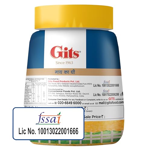 Image of Gits Cow Ghee | 1 ltr Jar | Pack of 3 | Aroma in every drop |Pure Veg | Rich Taste & Aroma|Delicious, Healthy & Nutritious | Good for the Gut, Heart, Skin and Hair