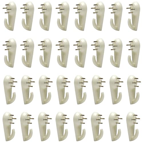 Image of Picture Hangers Ceiling Hooks Professional Photo Frame Hooks Kit with Nails for Hanging Plants Mugs Wind Chimes Utensils White 100PCS